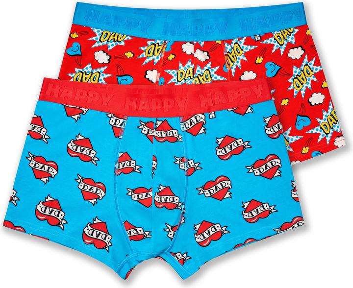 Happy Socks 2-Pack Super Dad Short Boxers Gift Set