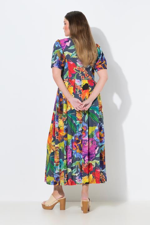 Actual product image Ulla Popken Button Down Short Sleeve Maxi Dress (56)