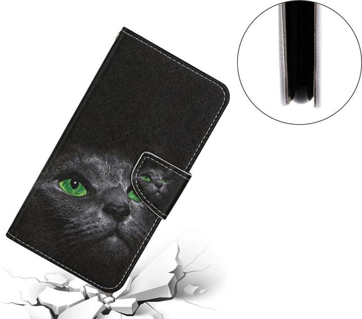 Image du produit Ueli Express iPhone 12 Mini Livre Etui avec porte-carte Vert yeux de chat (Apple iPhone 12 mini)