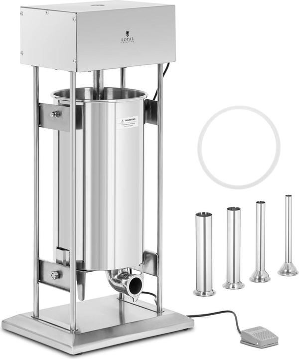 Produktbild Royal Catering Wurstfüller 350 W 25 l Fusspedal Wurstfüllmaschine 4 Füllrohre Wurstmaschine