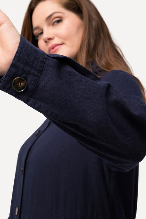 Produktbild Ulla Popken Jacke, Leinenmix, Tunnelzug, Stehkragen, Langarm (46, 48)
