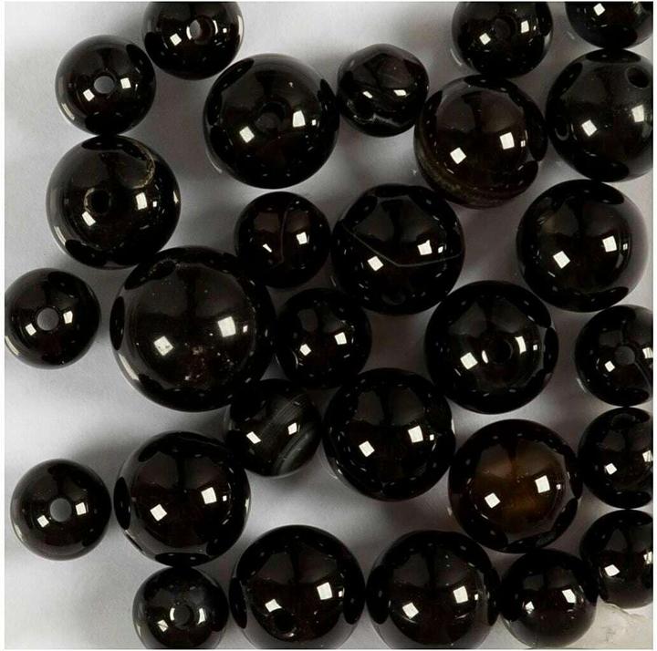 Immagine prodotto Creativ Company Perlen-Set Achatstein Schwarz, 6-10 mm, Packungsgrösse