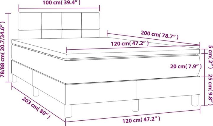 Image du produit vidaXL Boxspringbett (120 x 200 cm)