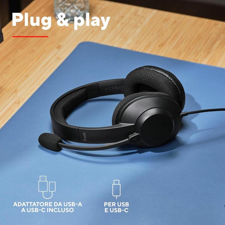 Produktbild Trust Ayda Max Usb-Enc Headset (Kabelgebunden, USB-A)