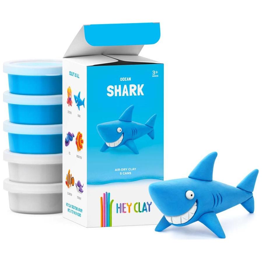 TM Toys Hey Clay 440039 Claymates Shark (With iOS & Android App) - Air Dry, 5 Colors