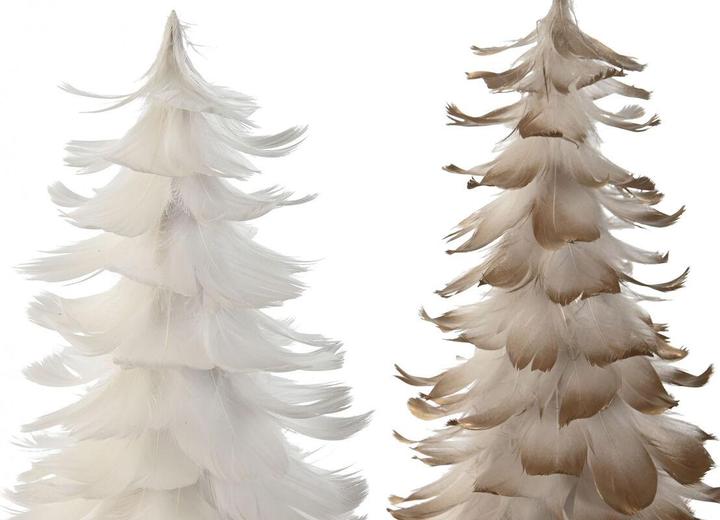 Image du produit Esprit Arbre de Noël Home Blanc Or Carton Plume 22 x 22 x 46 cm (2 pièces) (46 cm)