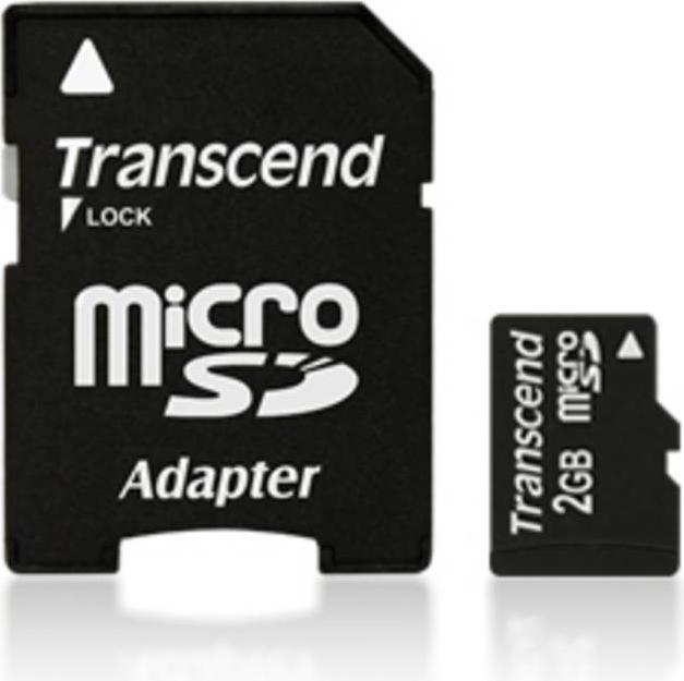 Productafbeelding Transcend Kaart met SD-adapter (2 GB, microSD)