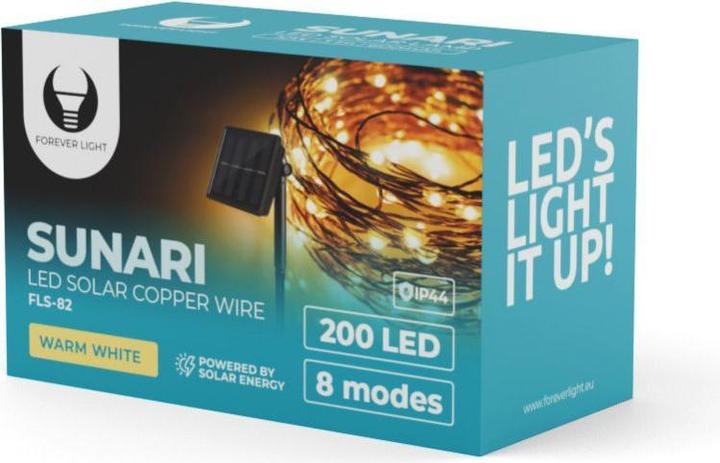Actual product image Forever Light SUNARI Solar Lamp LED FLS-82 Copper wire 22m 600mAh Li-Ion (IP44)