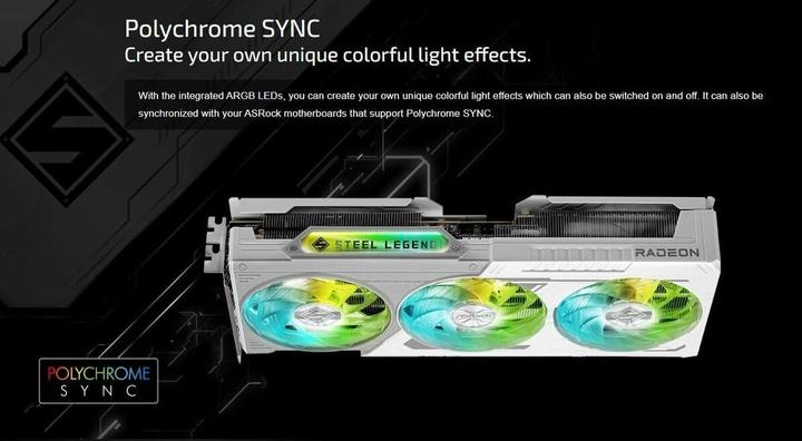 Actual product image AsRock Radeon RX 9060 XT Steel Legend OC (16 GB)