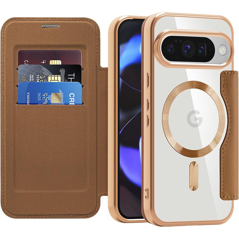 Techsuit - SmartMag Book Case - Google Pixel 10 / 10 Pro - Brown (Google Pixel 10, Google Pixel 10 Pro), Cover smartphone, Marrone