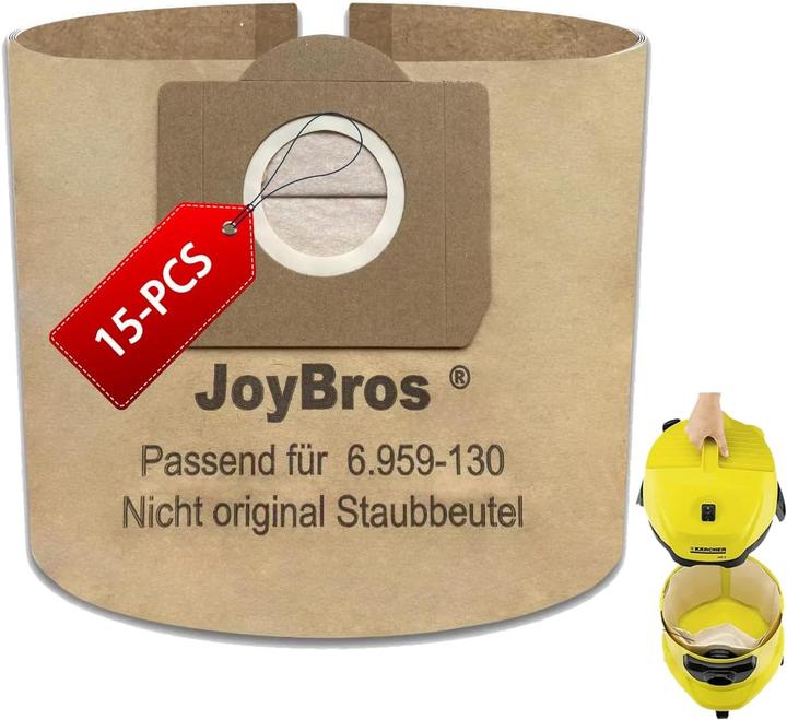 JoyBros Staubbeutel-Set für Kärcher WD3 (15 Stück)