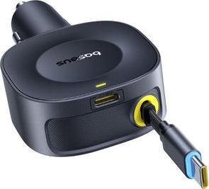 Produktbild Baseus - Car Charger PrimeTrip VR2 (C0206400) - with Retractable Cable, 2 x Type-C, 30W - Black