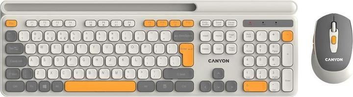 Produktbild Canyon Computertastatur HSET-W5 DE Tastatur+Maus AAA+AA Kabellos Beige (DE, Kabellos)