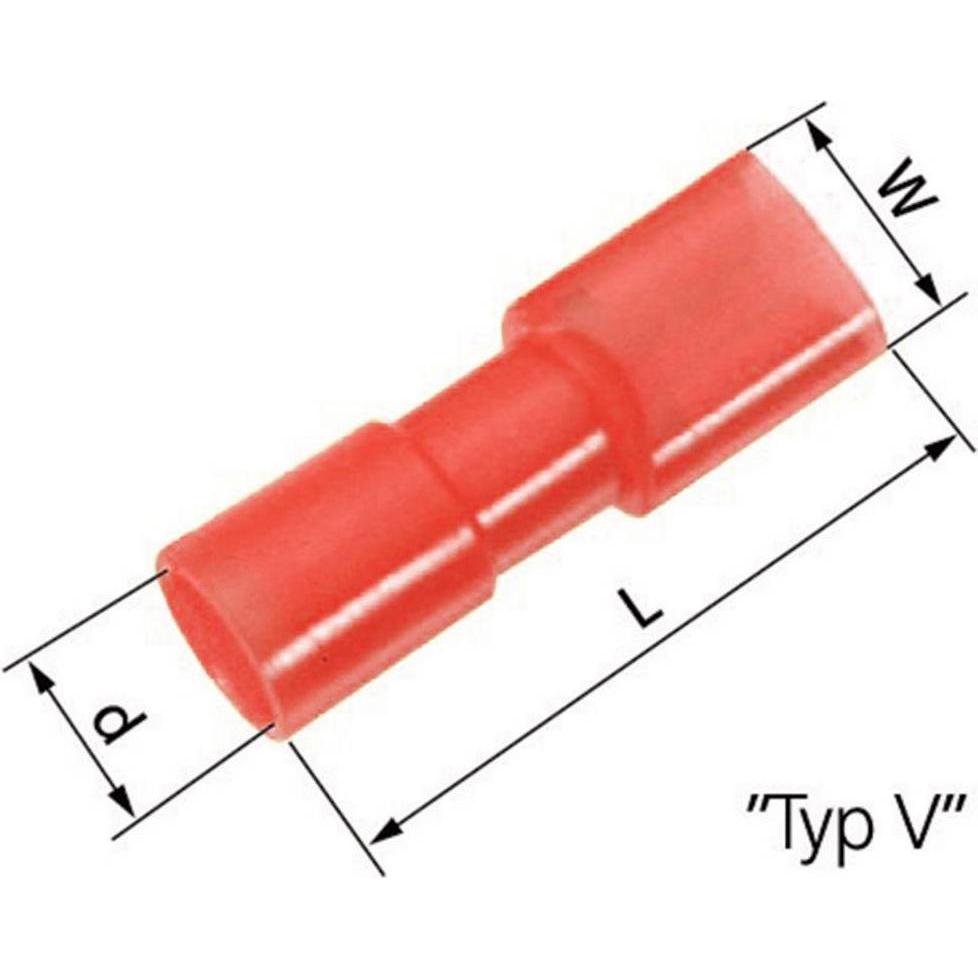 Lapp Kabel Flachsteckhülse Steckbreite: 6.3 mm Steckdicke: 0.8 mm 180 ° Vollisoliert Rot 61794960 100 St., Elektronikkab...