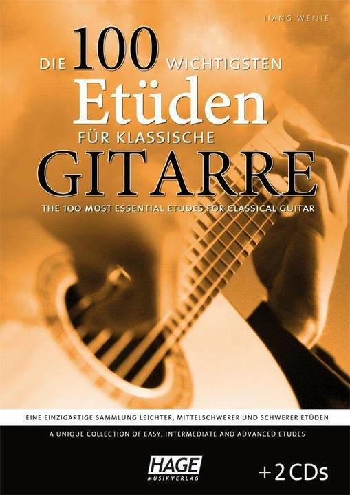 Produktbild Die 100 wichtigsten Etüden für klassische Gitarre mit 2 CDs (Deutsch, Helmut Hage, Jiang Weijie, 2012)