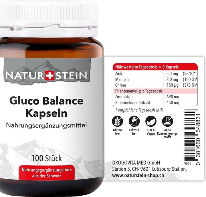 Actual product image Naturstein Gluco balance Capsules 100 pcs (100 Piece, Capsules, 147 g)