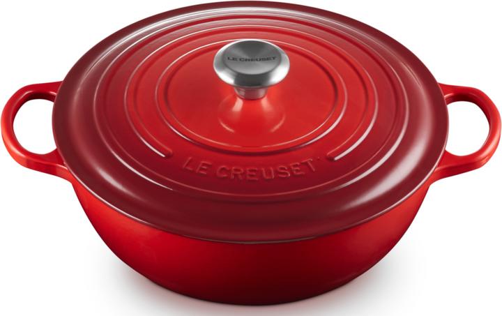 Produktbild Le Creuset La Marmite Signature 28 cm Kirschrot (28 cm, Bräter + Schmortopf, Gusseisen, Emaille)
