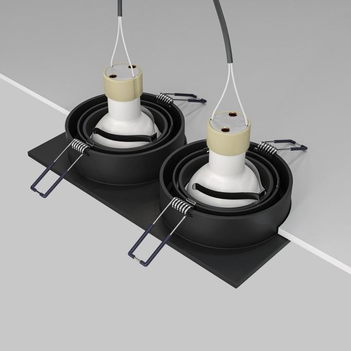 Produktbild Maytoni Atom Downlight, Einbauleuchte 2x GU10 Schwarz 2-fach (GU10)