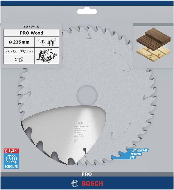 Actual product image Bosch Professional Zubehör PRO Wood circular saw blade, 235 x 2.8 x 30 mm