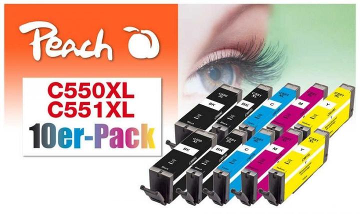 Produktbild Peach Tintenset Canon 550XL/551XL, Multi-10-Pack BK/PBK/C/M/Y (M, C, Y, PBK, BK)