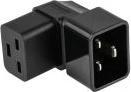 Actual product image Kabelmeister Power adapter IEC plug C20 to IEC socket C19, angled top/bottom
