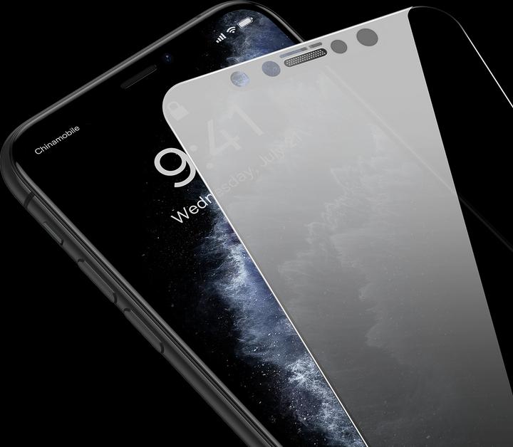 Actual product image Baseus 0.3mm Full-Coverage Privacy Protection Crystal Tempered Glass Screen Protector with Dust Filter for (1 Piece, Apple iPhone XS Max)