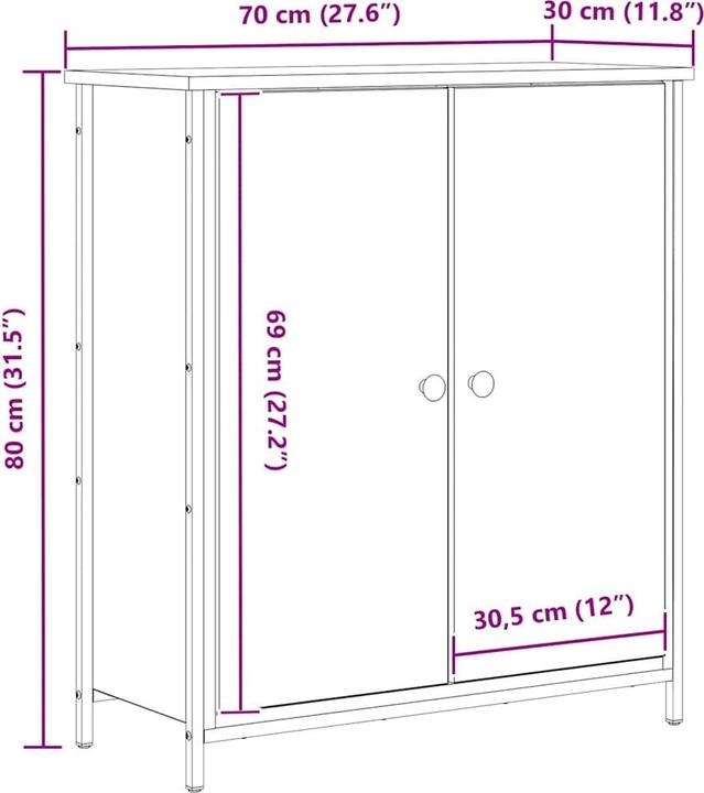 Immagine prodotto VidaXL Credenza (70 x 30 x 80 cm)