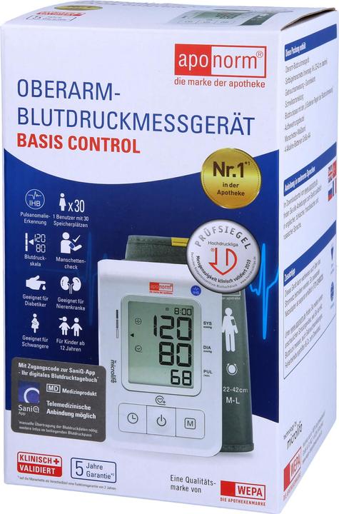 Produktbild Aponorm Blutdruckmessgerät Basis Control Oberarm, 1 St