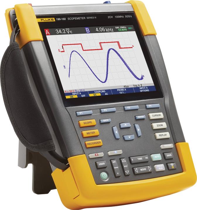 Image du produit Fluke 190-504-III-S Oscilloscope portatif (scope meter) 500MHz 4 canaux 5 GSa/s 30 kpts 8 bits 1 kit (CAT III 1000V, CAT IV 600V)
