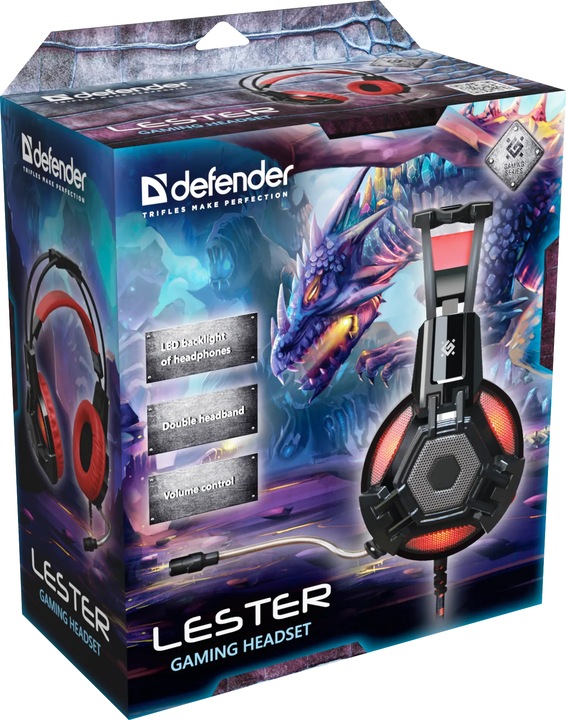 Produktbild Defender Lester Rot (64541) (Kabelgebunden)