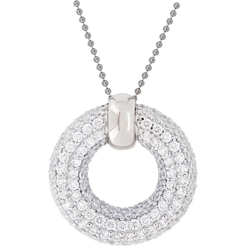 Viva Diva, Halsschmuck, Kugelkette mit Zirkonia Anhänger, (925 Sterling Silber, 45 cm)