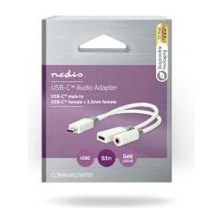 Thumbnail - Nedis USB-C™ Adapter USB 2.0 USB-C™ Stecker USB-C™ Buchse / 3.5 mm Buchse 0.10 m Rund Ve (USB Typ C, 3.5mm Klinke), Mobi...