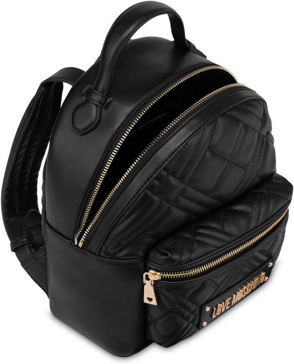 Immagine prodotto Love Moschino Zaino trapuntato in pelle nera con finiture dorate