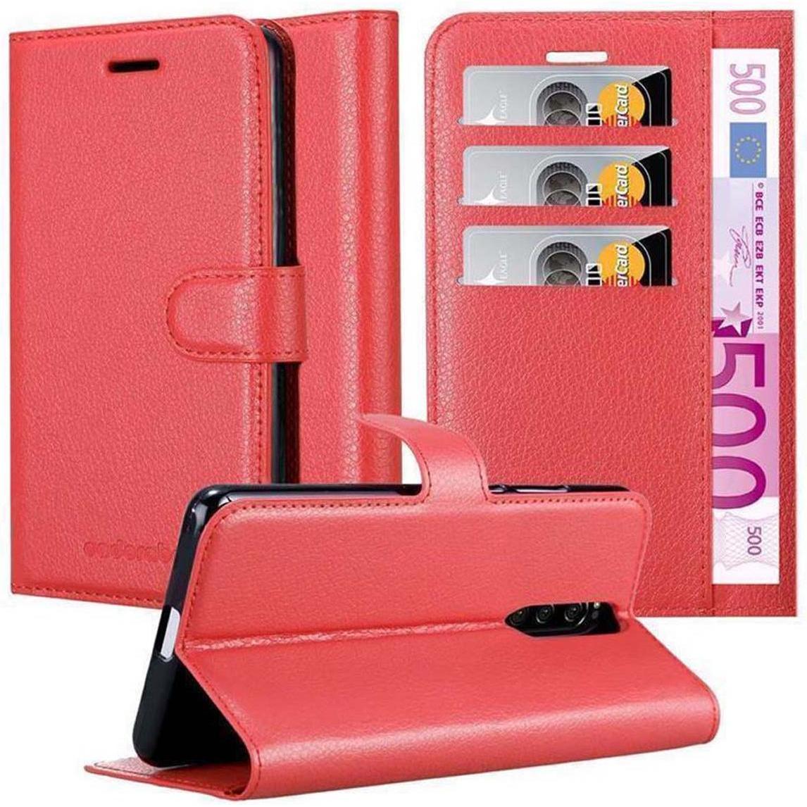 Cadorabo Book mit Standfunktion Cover (Sony Xperia 1), Smartphone Hülle, Rot