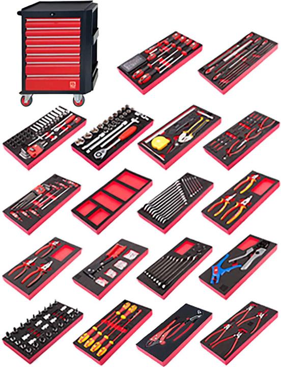 Produktbild RS PRO 7 Drawer Cabinet with 240pc tool content (71 cm, 97.50 cm)