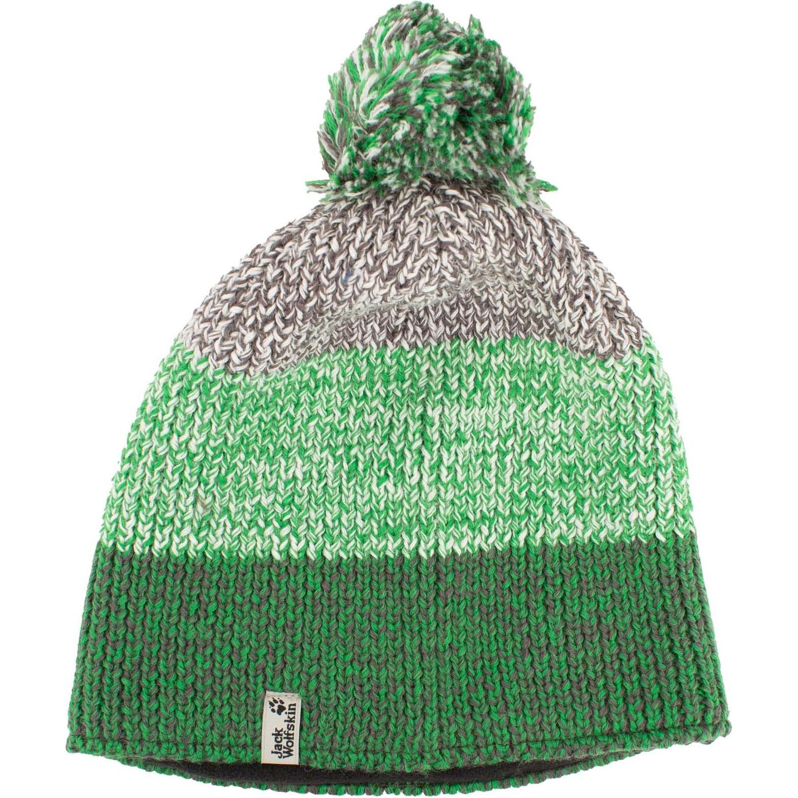 Jack Wolfskin, Mütze, Colorfloat Cap Mütze Winter Bommelmütze Strickmütze, Grün