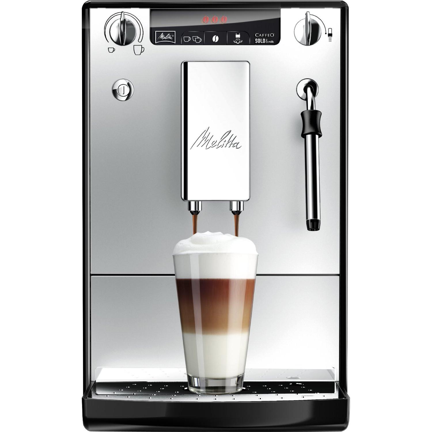 Melitta Caffeo Solo Milk, Kaffeevollautomat, Schwarz, Silber