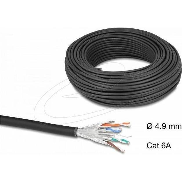 Delock Netzwerkkabel Rolle Cat.6A U/FTP 500 MHz Slim flexibe (U/FTP, CAT6a, 50 m), Netzwerkkabel