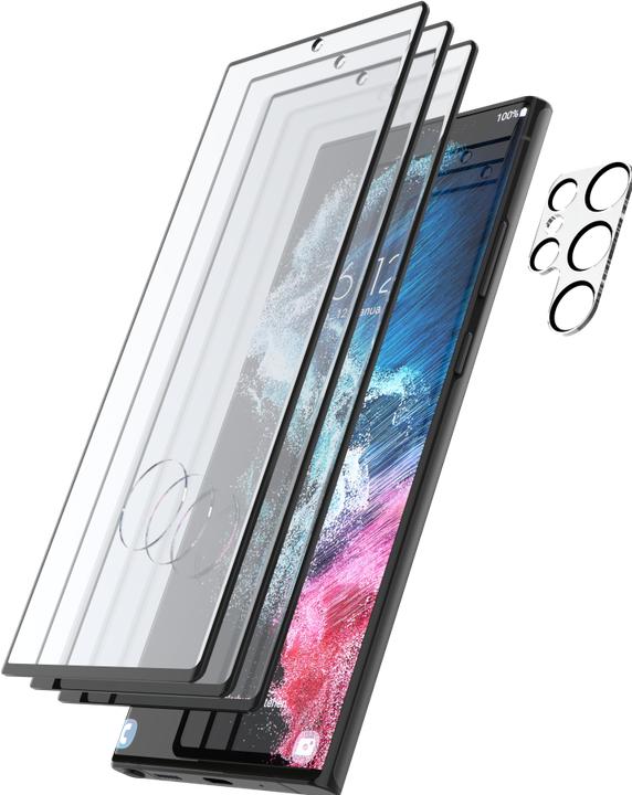 Produktbild Hama Schutzglas-Set für Sam. Galaxy S23 Ultra, 3x Displayschutz, 1x Kameraschutz (4 Stück, Samsung Galaxy S23 Ultra)