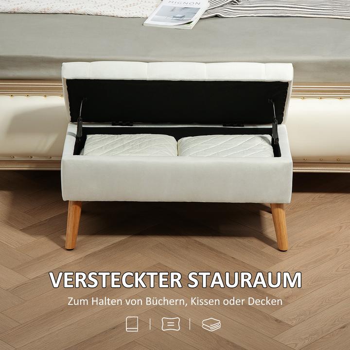 Image du produit Homcom Sitzbank Polyester, Schaumstoff Weiss (80 cm)