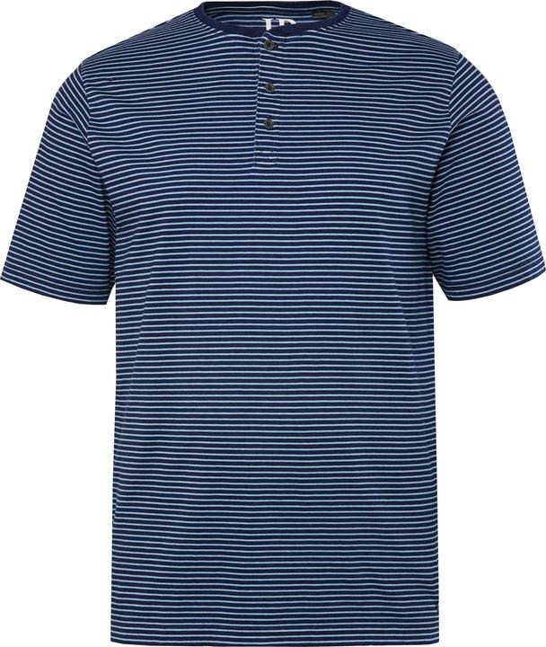 Image du produit JP1880 T-shirt Henley rayé à manches courtes et col rond avec patte de boutonnage - jusqu'au 8 XL (7XL)