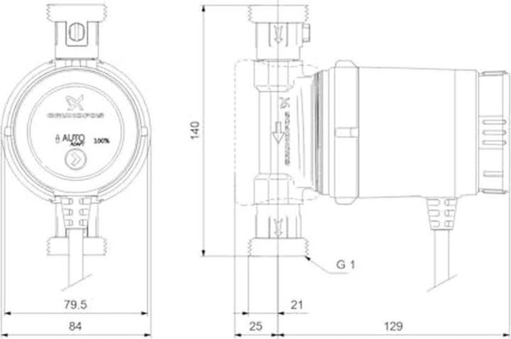Produktbild Grundfos UP 20-14 BXA PM (Durchlaufpumpe)