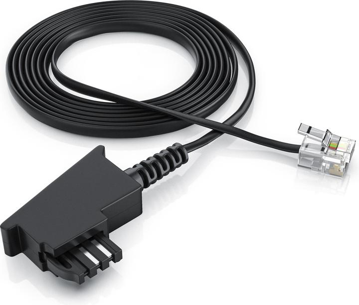 Actual product image CSL Telephone cable flat, TAE-F plug to RJ11, telephone socket to telephone, flat cable, fax, answering