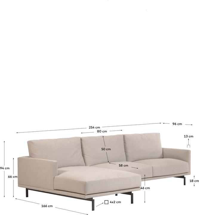 Produktbild Kave Home Galene (3-Sitzer, Ecksofa)