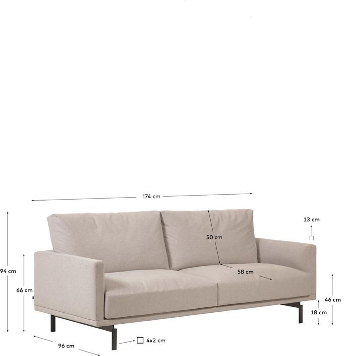 Actual product image Kave Home Galene (3-seater)