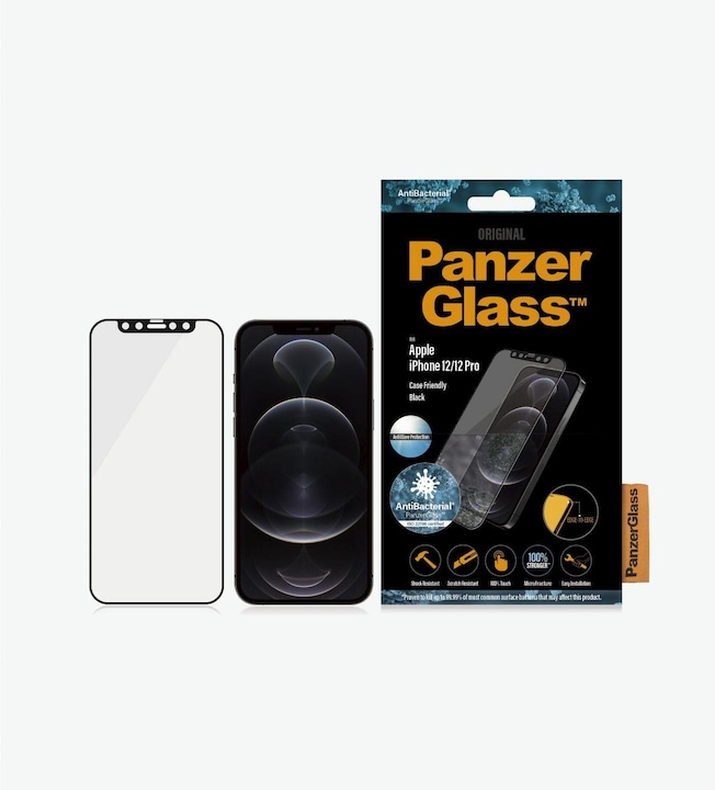 Produktbild PanzerGlass Case Friendly Black (1 Stück, Apple iPhone 12, Apple iPhone 12 Pro)