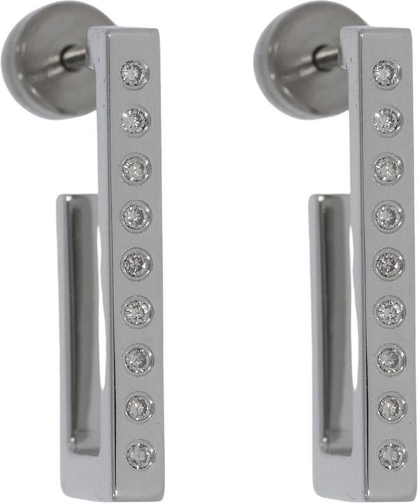 Image du produit Xen Créoles enfichables avec 18 brillants 0,09 ct. Cognac/VS-SI (Acier inoxydable)