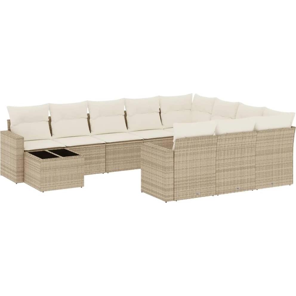VidaXL, Gartenlounge, 10-tlg. Garten-Lounge-Set mit Kissen