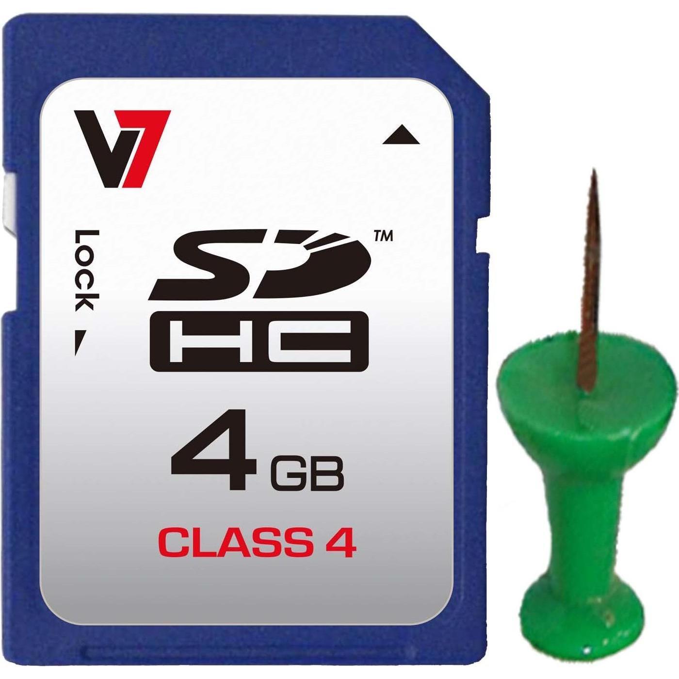 Thumbnail - V7 Sdhc Cl4 (4 GB, SDHC), Speicherkarte, Blau