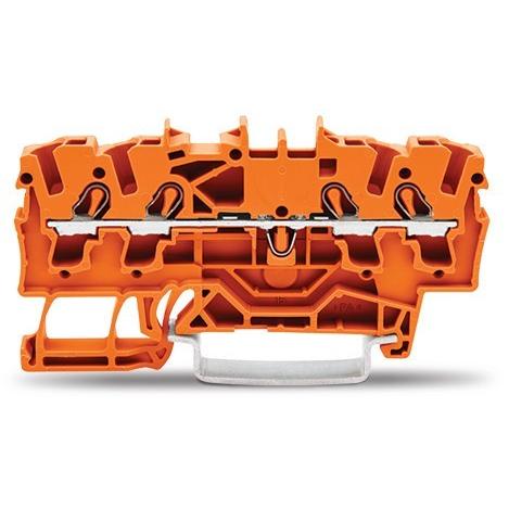 Wago DIN-Schienen-Klemmleiste 4x2,5mm2 or., Elektronikzubehör + Gehäuse, Orange